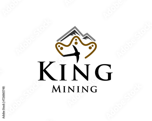 king crown mining luxury logo icon symbol design template illustration inspiration photo