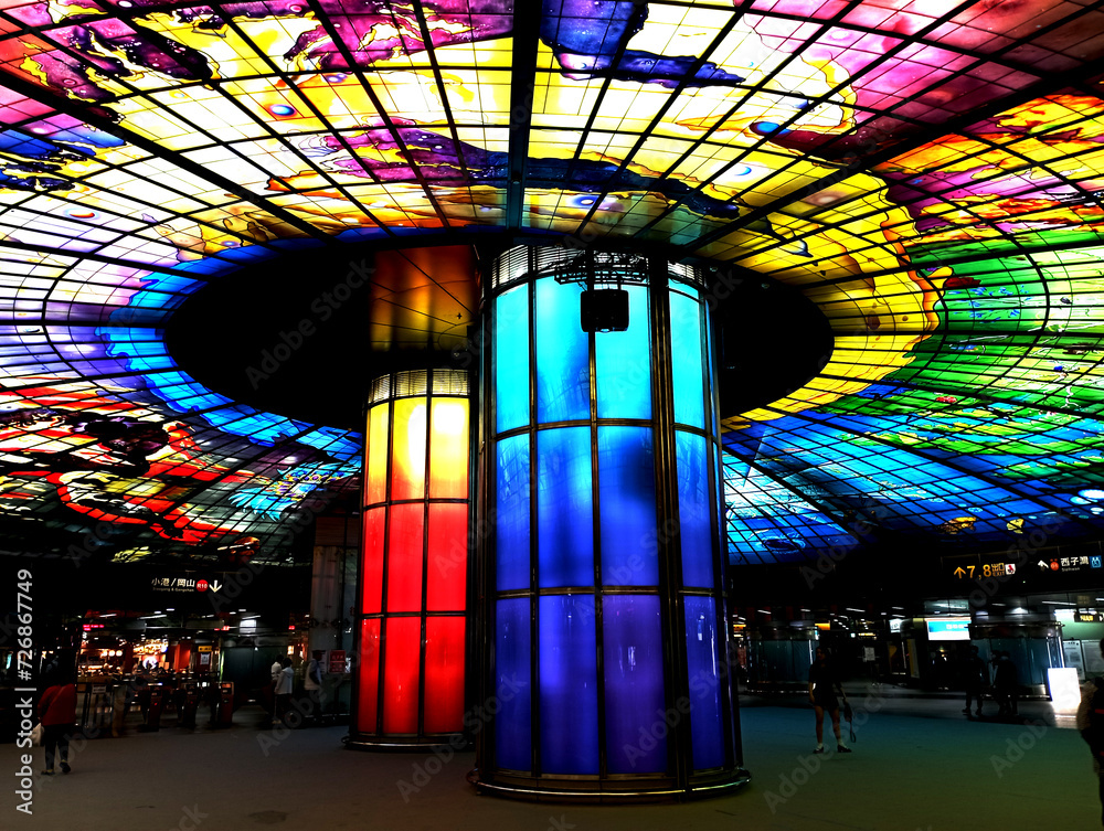 Kaohsiung, Taiwan February 2, 2024 Colorful interior view of the