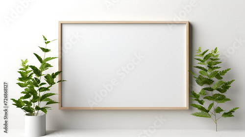 realistic wooden frame on white background