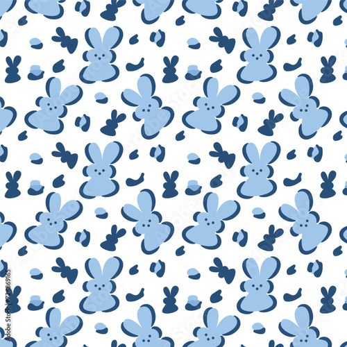 Seamless pattern with colorful peep vector. Cute bunny leopard skin pattern background