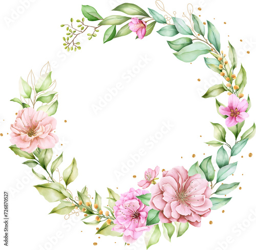 Fototapeta Naklejka Na Ścianę i Meble -  frame of pink flowers