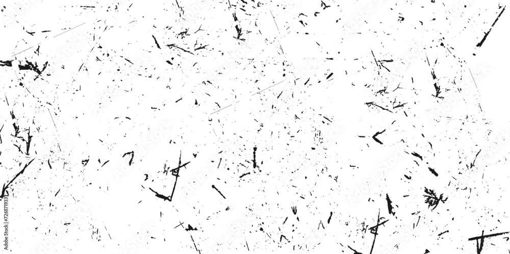 Grunge black and white pattern. Monochrome particles abstract texture. Dust overlay textured. Grain noise particles. Rusted white effect. Grunge design elements. Vector illustration