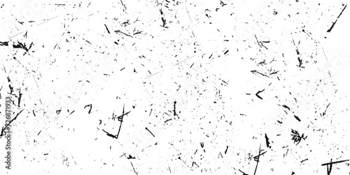 Fototapeta Naklejka Na Ścianę i Meble -  Grunge black and white pattern. Monochrome particles abstract texture. Dust overlay textured. Grain noise particles. Rusted white effect. Grunge design elements. Vector illustration