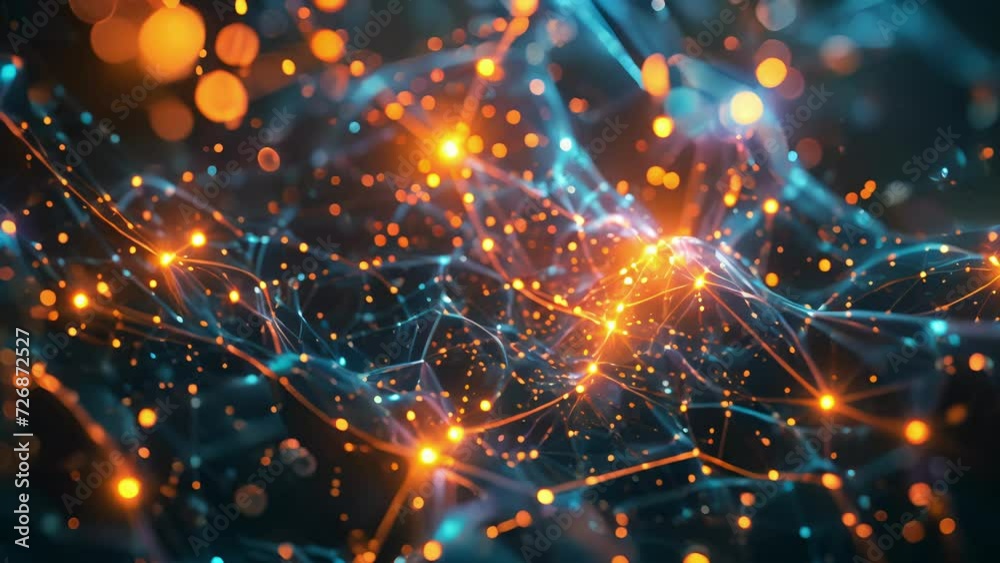 An intricate web of interconnected energy nodes showcasing the complex and efficient communication between various energy sources in the grid.
