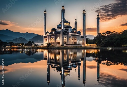 reflections Kubu view Selangor Malaysia Mosque Kuala Beautiful Darul Quran sunset sunset