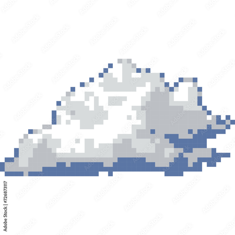 Cloud cartoon icon in pixel style