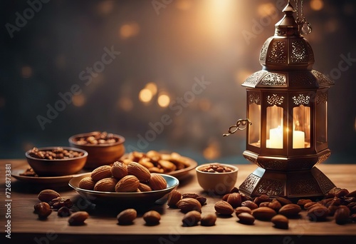 iftar tea oriental kareem ramadan lantern arabic life food Ramadan premium concept datesnuts still Festive