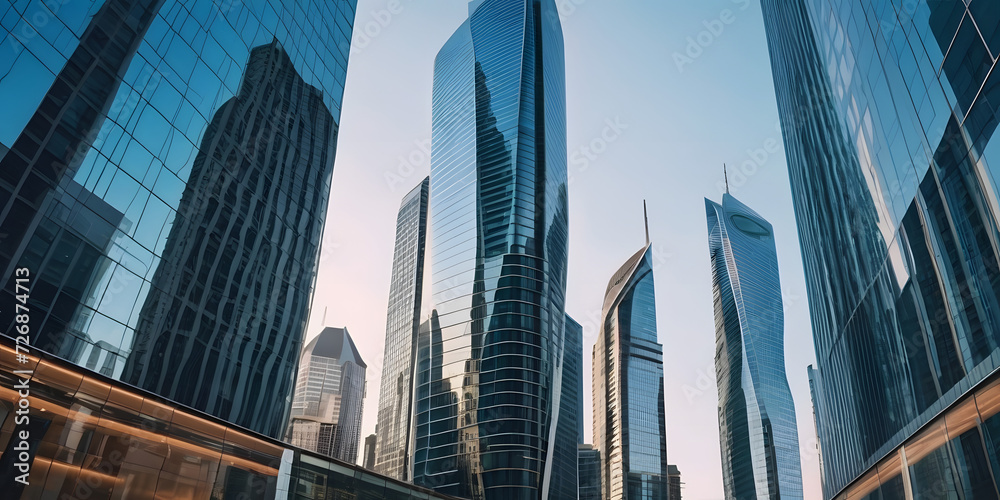 BLUE BUSINESS CORPORATE BUILDINGS BACKGROUND