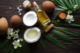 Products from coconut concept,Natural herbal skin care products, 