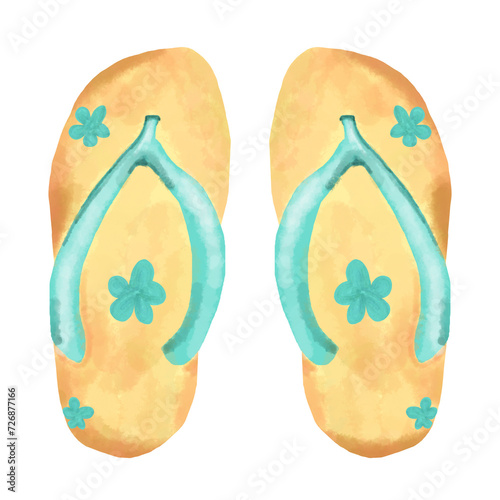 Blue flip flops
