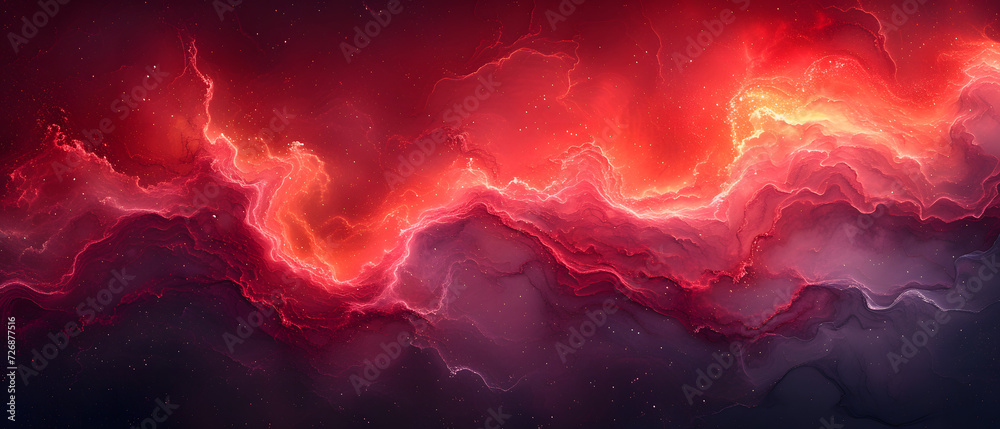 Red and Pink Abstract Background on a Black Canvas