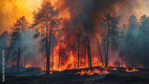 trees burning HD wallpaper