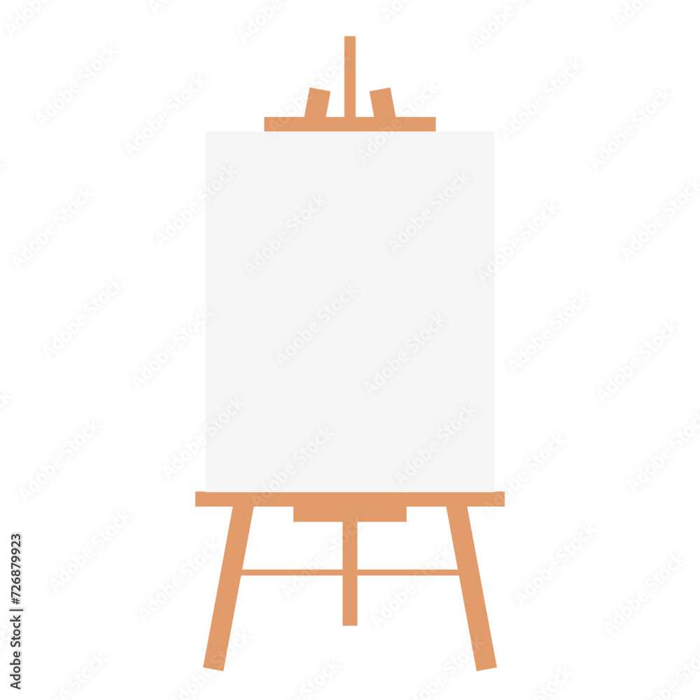 Wooden easel stand with canvas Illustration 