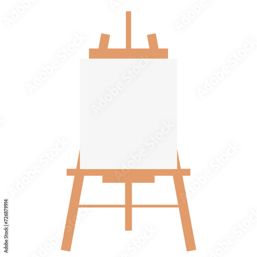 Wooden easel stand with canvas Illustration 