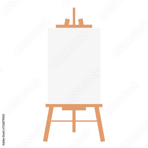 Wooden easel stand with canvas Illustration 