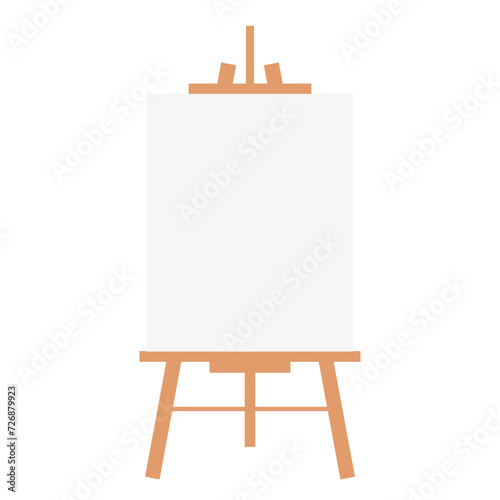 Wooden easel stand with canvas Illustration 