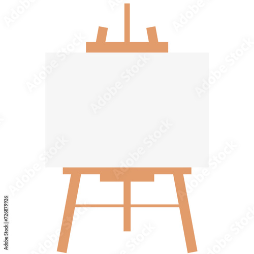 Wooden easel stand with canvas Illustration 