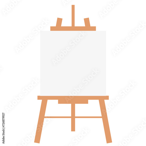 Wooden easel stand with canvas Illustration 