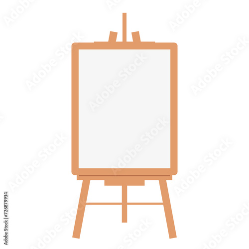 Wooden easel stand with canvas Illustration 