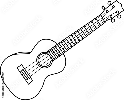 Ukulele Outline Illustration Vector