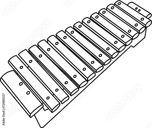 Electric Guitar Outline Illustration Vector