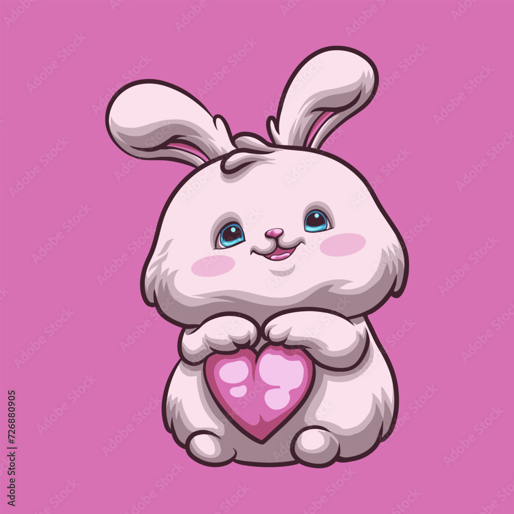 Bunny Love mascot great illustration for your branding business Bunny Love mascot great illustration for your branding business