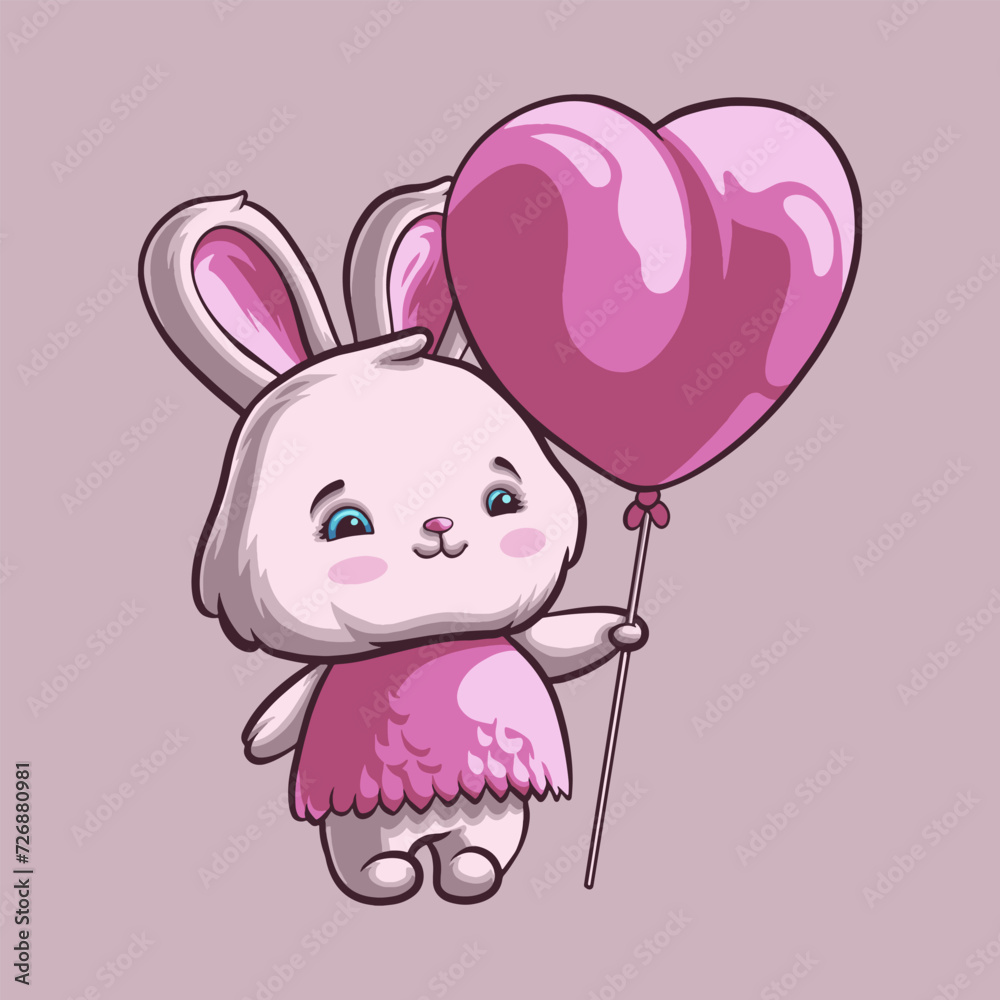 Bunny Love mascot great illustration for your branding business Bunny Love mascot great illustration for your branding business