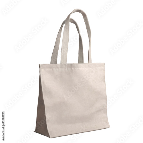 Empty tote bag with transparent background mockup template