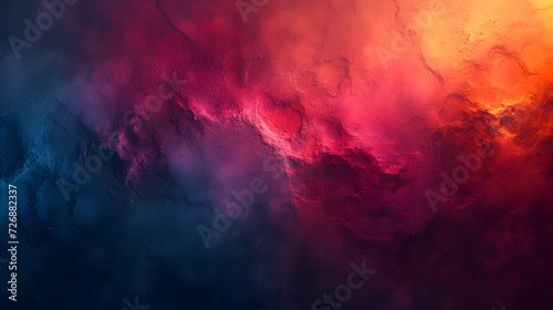 Abstract Painting of a Red, Blue, and Pink Cloud