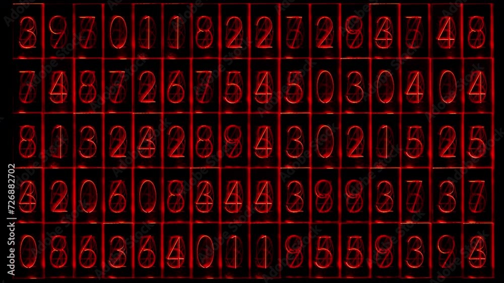 background wall with vintage neon streaming numbers 