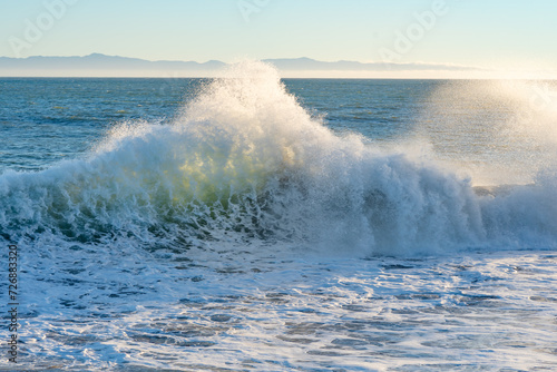 Waves, Green Waves, Sandspit, Santa Barbara Harbor, Breaking Waves, Ocean, Water, Sea, Surf, Coastal, Santa Barbara