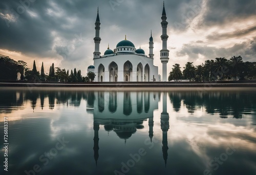 Floating Reflection Mosque Cloudy