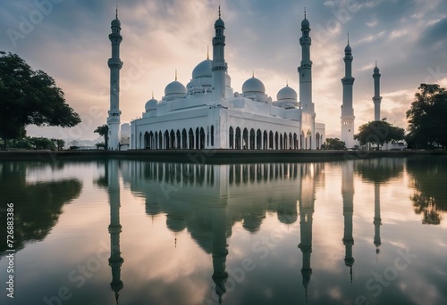 Floating Reflection Mosque Cloudy