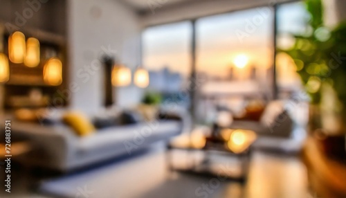 modern living room, blurred modern apartment interior background, blurred living room background, Ai Generate