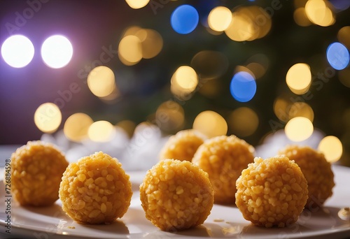 occasions Indian served laddoo festive religious popular often Laddu ballshaped sweets They subcontinent photo