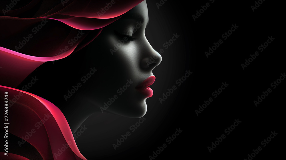 Abstract beauty girl on black background. with copy space. Abstract beauty girl on black background. with copy space.