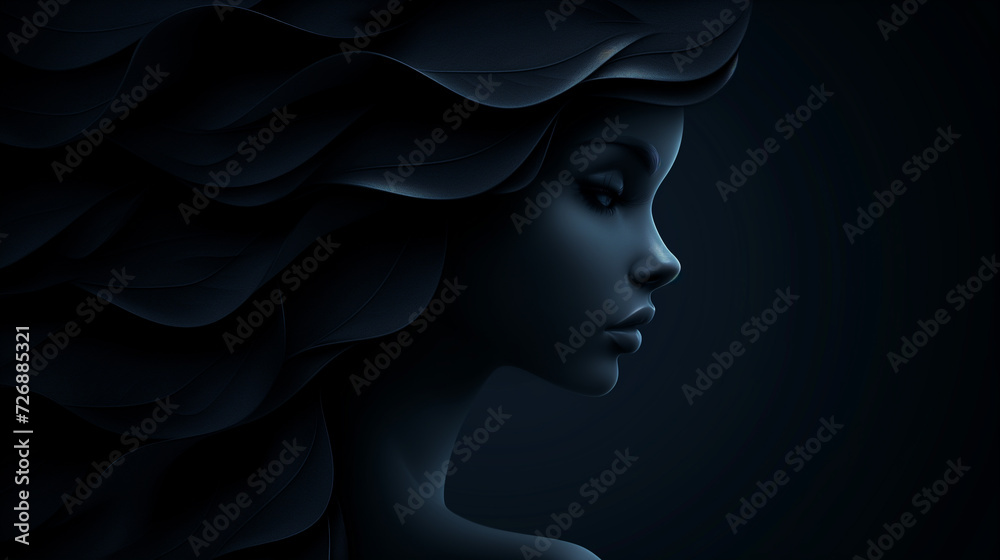 Abstract beauty girl on black background. with copy space. Abstract beauty girl on black background. with copy space.