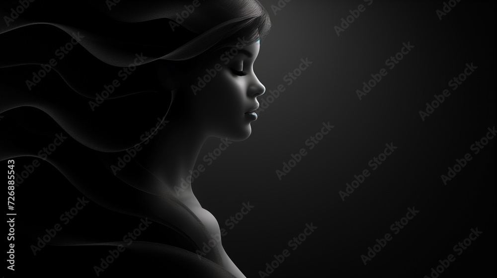 Abstract beauty girl on black background. with copy space. Abstract beauty girl on black background. with copy space.