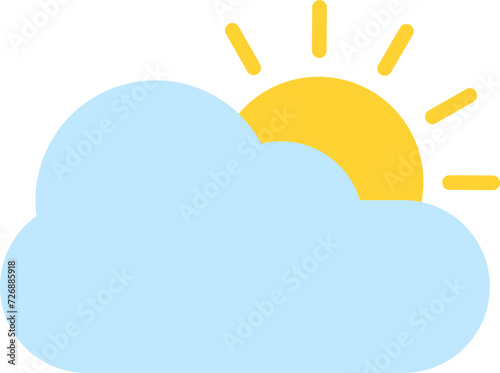 vector illustration of the sun behind the clouds