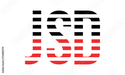 JSD three initial letter iconic line negative space minimal logo design vector template. monogram, abstract, wordmark, business, typography, minimalist, brand, company, flat, modern, unique, simple