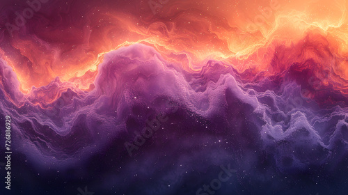 Painting of a Purple and Orange Wave