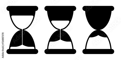 hourglass silhouette vector. symbol, sign, icon