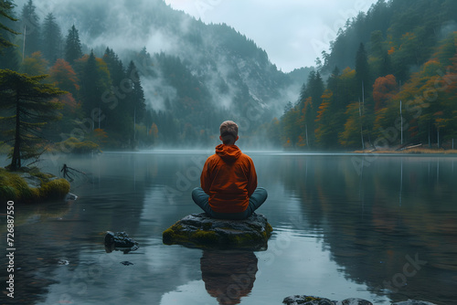 A_man_practicing_mindfulness_and_meditation_in_a_peaceful nature 3Generative AI