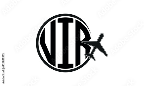 VIR three initial letter circle tour & travel agency logo design vector template. hajj Umrah agency, abstract, wordmark, business, monogram, minimalist, brand, company, flat, tourism agency, tourist