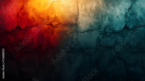 Abstract Painting of a Multicolored Stone Wall