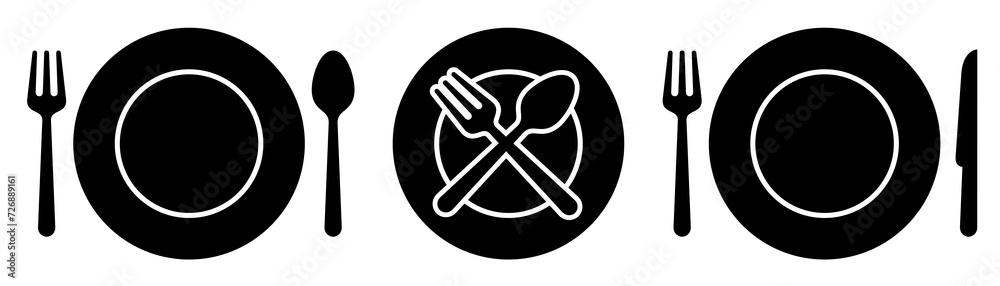 spoon, plate, fork and knife icon vector. icon for food spoon, plate, fork and knife icon vector. icon for food