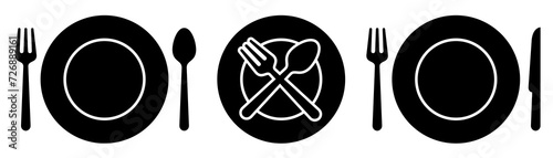 spoon, plate, fork and knife icon vector. icon for food