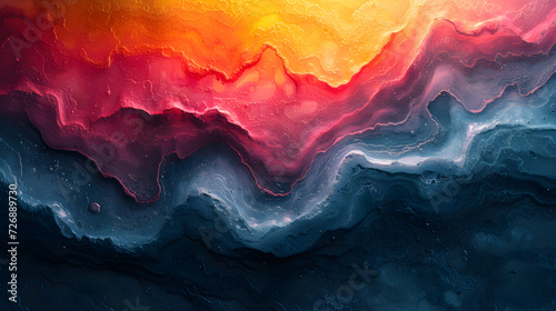 A Painting of a Colorful Wave in the Ocean