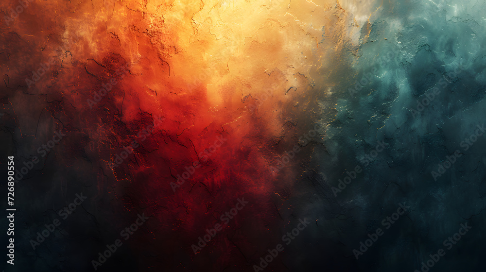 Abstract Painting of a Red, Orange, and Blue Cloud Abstract Painting of a Red, Orange, and Blue Cloud