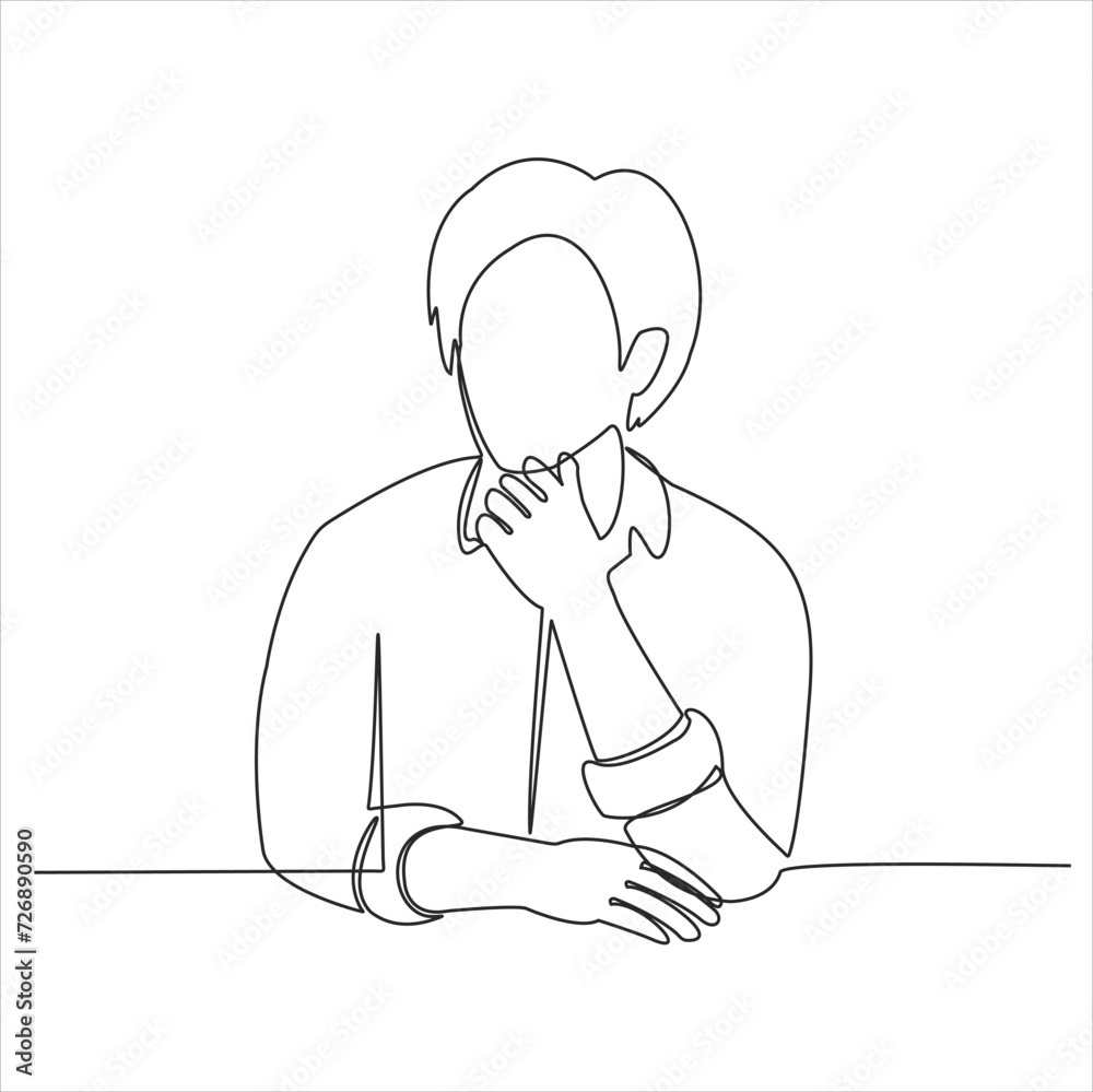 human thinking - continuous line drawing human thinking - continuous line drawing